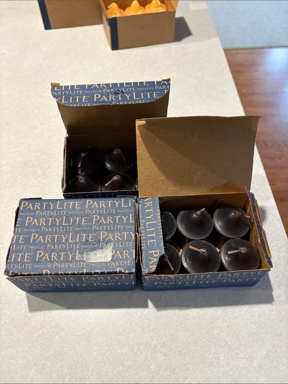 PartyLite Black Cherry 18 Votive Candle  Boxes New